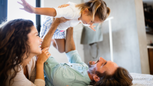 Happy family that feels safe at home